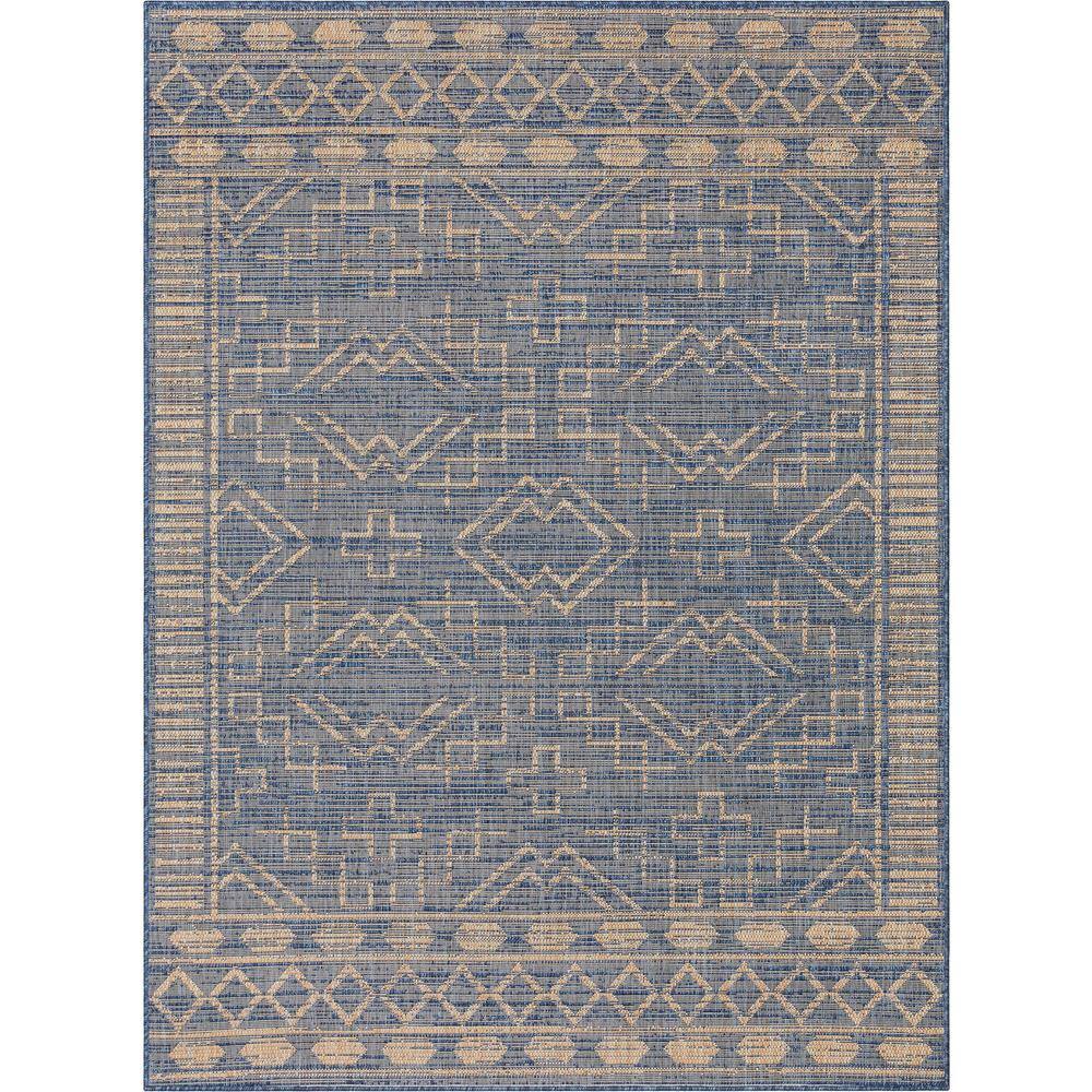Well Woven Medusa Quay Blue 7 ft. 10 in. x 9 ft. 10 in. Indoor/Outdoor