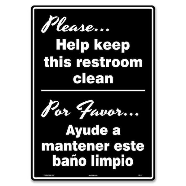 10 in. x 14 in. Keep Restroom Clean Sign Printed on More Durable Longer-Lasting Thicker Styrene Plastic.