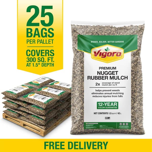Vigoro 37.5 cu. ft. Cypress Recycled Rubber Mulch (25 Bags
