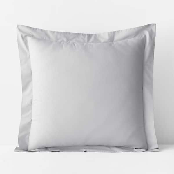 The Company Store Legends Hotel Pearl Gray Solid 400-Thread Count Supima Cotton Percale Euro Sham