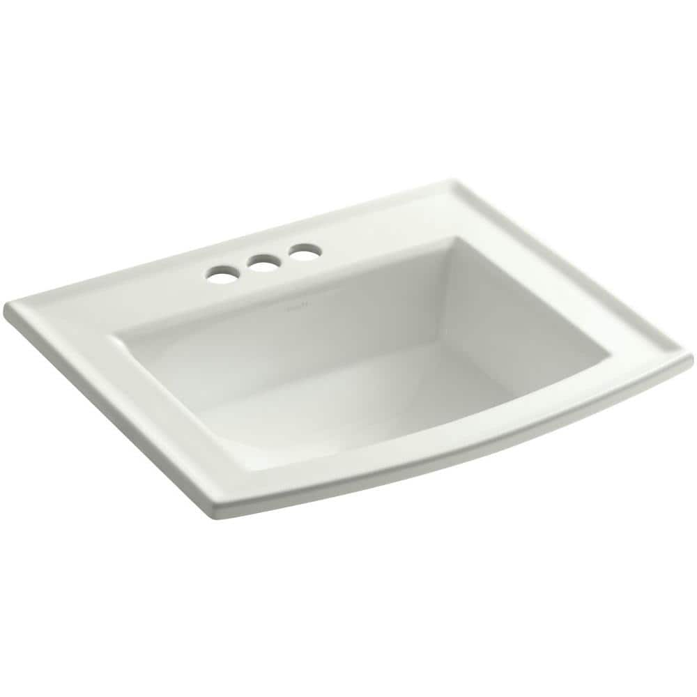 Archer 22-3/4 in. Drop-In Vitreous China Bathroom Sink in Dune with Overflow Drain -  KOHLER, 2356-4-NY