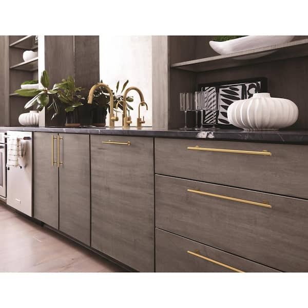 Radius 10-1/16 in. (256mm) Modern Champagne Bronze Bar Cabinet Pull