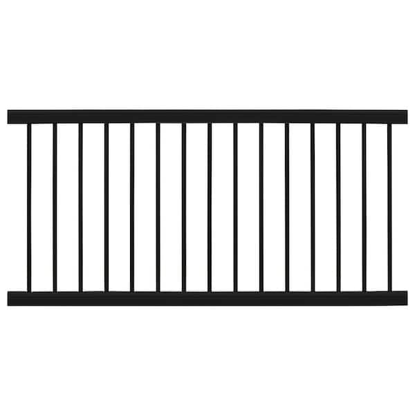 Ultrashield Hemispheres 36 in. x 3 in. x 6 ft. Indian Ebony Black Composite Level/ Stair Railing Kit