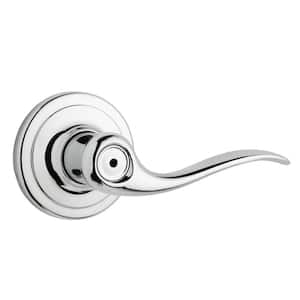 Tustin Polished Chrome Privacy Bed/Bath Door Handle with Lock