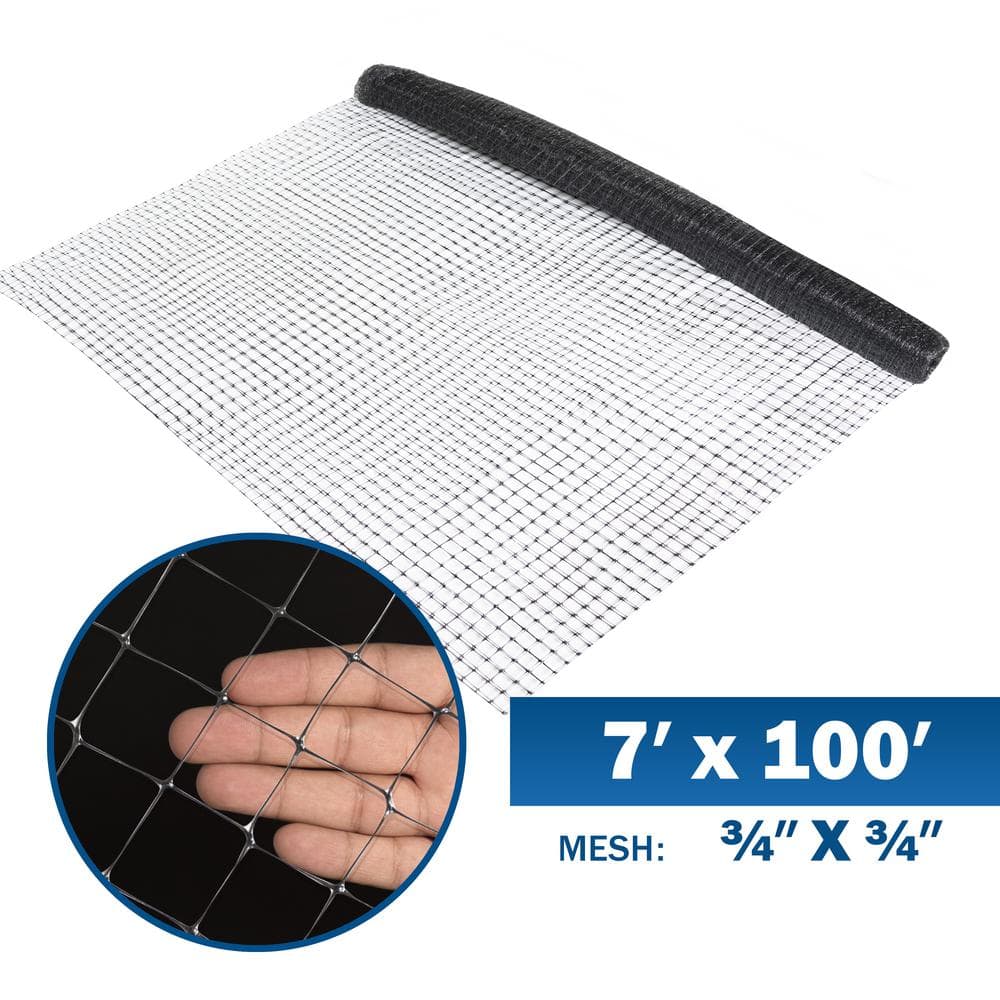Black Plastic Garden and Plant Protective Netting 7' x 100'