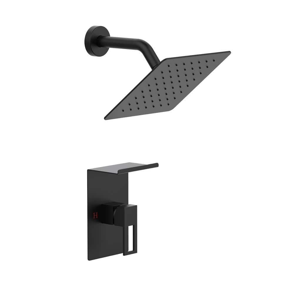 1-Spray Patterns with 2.2 GPM 8 in. Square Wall Mount Fixed Shower Head in Matte Black price history on PriceWatchPro