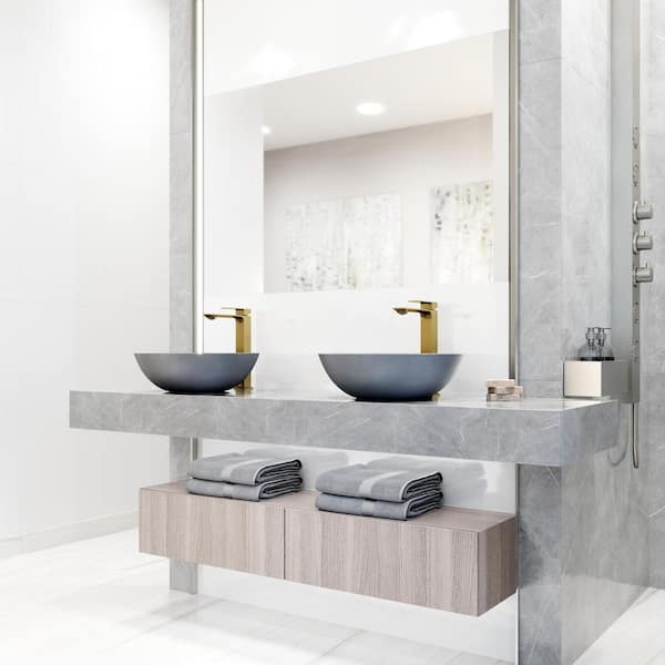 Dunn Single Handle Single-Hole Bathroom Vessel Faucet in Matte Brushed Gold