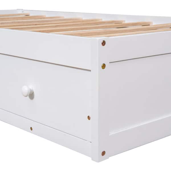 Harper & Bright Designs White Wood Frame Twin Size Platform