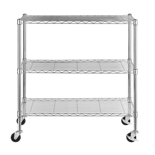 Excel 36 in. W x 14 in. D x 36 in. H 3-Tier Multi-Purpose Wire Shelving, Chrome