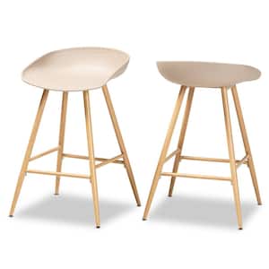 Mairi 24 in. Beige Counter Stools (Set of 2)