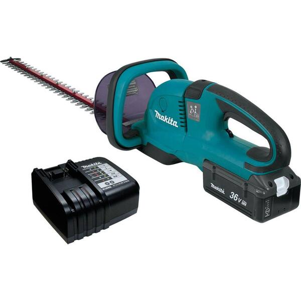 Makita 36V Lithium-Ion 25.5 in. Cordless Hedge Trimmer Kit with Battery 2.2Ah, and Charger