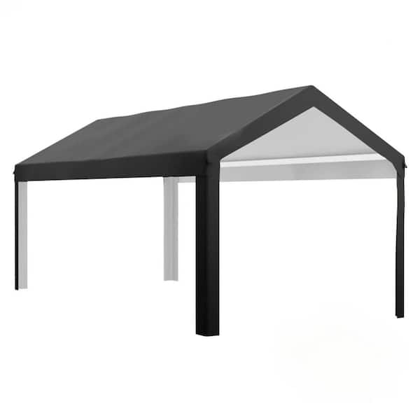10 ft. x 20 ft. Carport Canopy Replacement-UV-Resistant, Weatherproof, Dark Gray