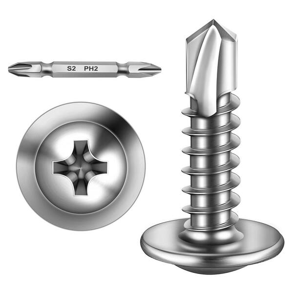 StainlessTown 18-8 Stainless Steel Phillips Truss Head Sheet Metal Screw Kit – #8 To #12 Sizes