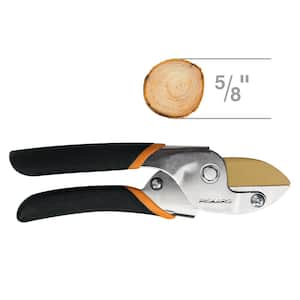 5/8 in. Cut Capacity Titanium Coated Steel Blade with Non-Slip Grip Anvil Hand Pruning Shears
