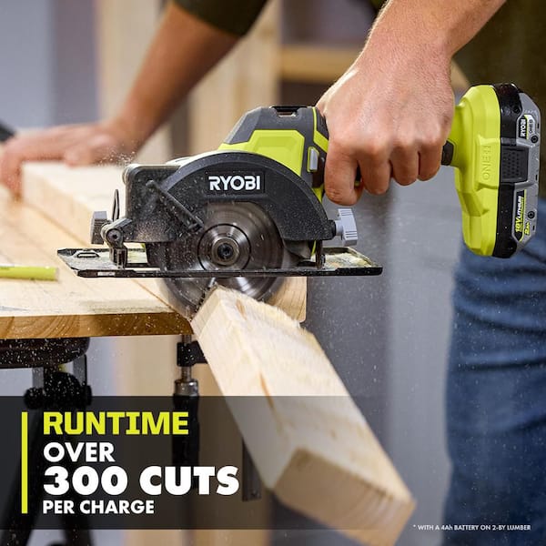 RYOBI ONE+ 18V Cordless 4-1/2 in. Circular Saw Kit with 2 Ah