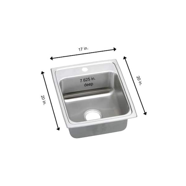Lustertone 17 in. Drop-in Single Bowl 18-Gauge Stainless Steel Kitchen Sink Only