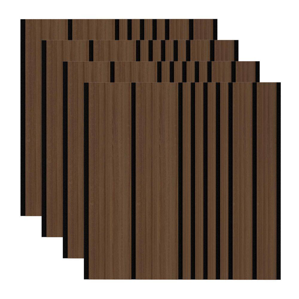 Walnut 0.7 in. x 1.97 ft. x 1.97 ft. Wood Slat Acoustic Decorative Wall Paneling (4 Piece/15.5 sq. ft. ) price history on PriceWatchPro