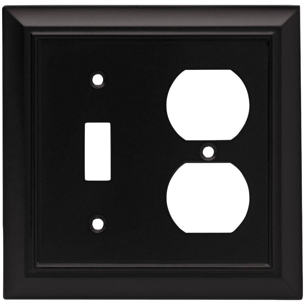 Matte Black 2-Gang Toggle and Duplex Wall Plate