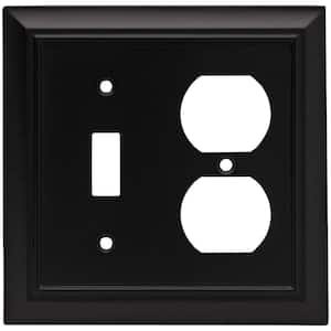 Black 2-Gang 1-Toggle/1-Duplex Wall Plate (1-Pack)