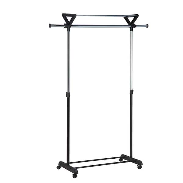 Honey-Can-Do Black Plastic Clothes Rack 26.4 in. W x 17.32 in. H