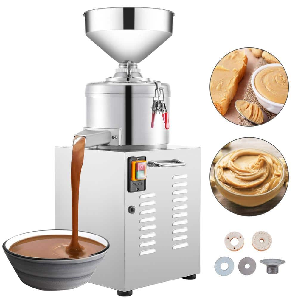 VEVOR 15000g/h Commercial Electric Grinder mill Machine Stainless Steel,  110-Volt Grinder peanut butter machine Silver HSJJ110Y000000001V1 - The  Home Depot