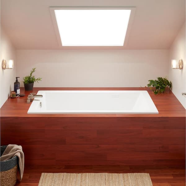Sitka 66 in. x 36 in. Rectangular Whirlpool Bathtub with Reversible Drain in White