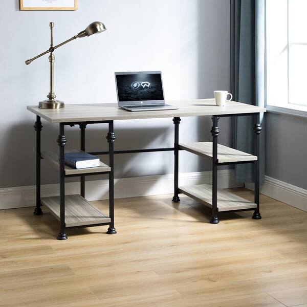 Conway Wood Writing Desk with Storage Gray - Threshold™