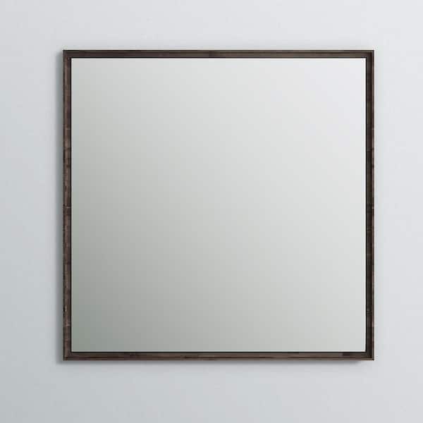 Formosa 32 in. W x 32 in. H Framed Square Bathroom Vanity Mirror in Acacia
