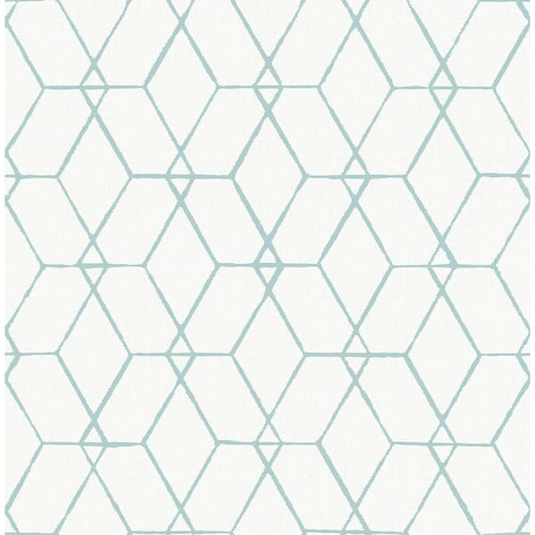 A-Street Prints Osterlen Teal Trellis Strippable Wallpaper (Covers 56.4 sq. ft.)