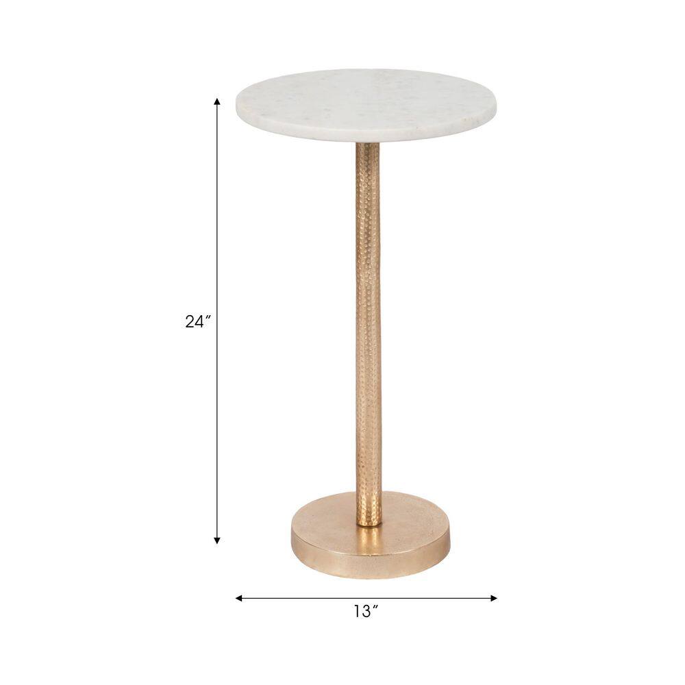 13 in. Silver Round Metal Accent Table - thumbnail 2
