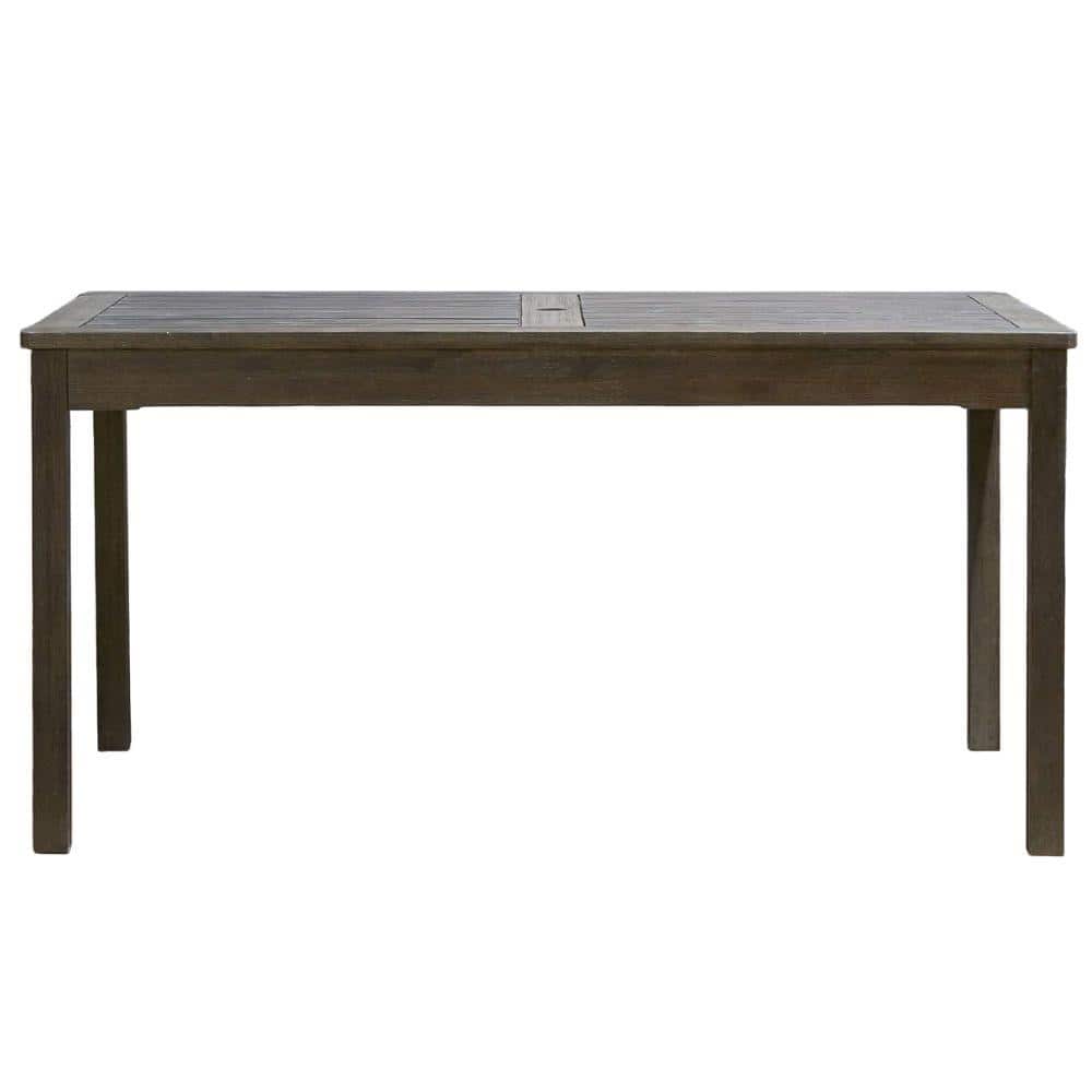 ITOPFOX Gray Wash Outdoor Rectangular Farmhouse Patio Dining Table for