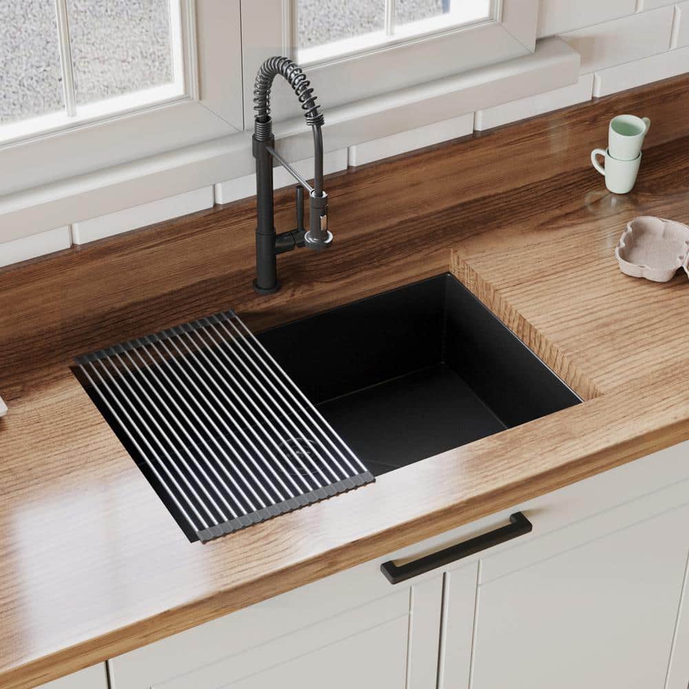 Staykiwi 30 in. Undermount Single Bowl 16 Gauge Gunmetal