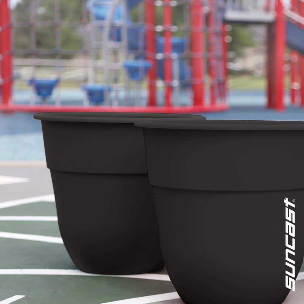 Suncast 15 in. Dia Black Plastic Planter (6-Pack) 1525K6 - The