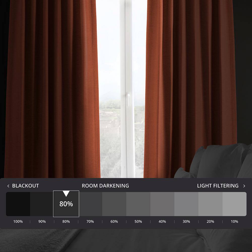 Persimmon Blackout Polyester Rod Pocket Drape Panel