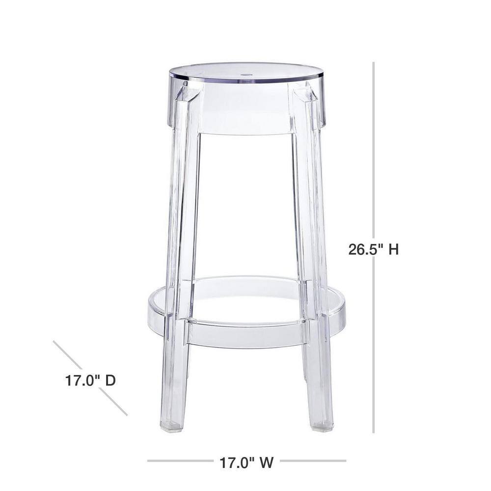 26.5" Sleek Transparent Acrylic Counter Stool