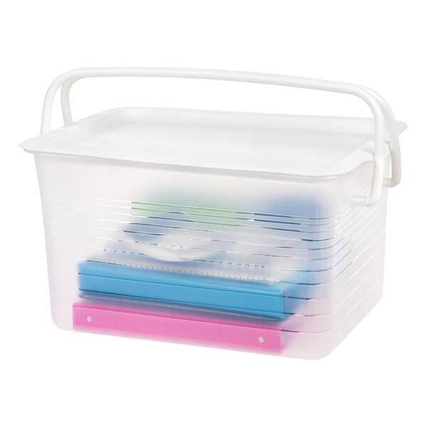 IRIS Large Stacking Storage Basket w/ Handles (4-Pack)