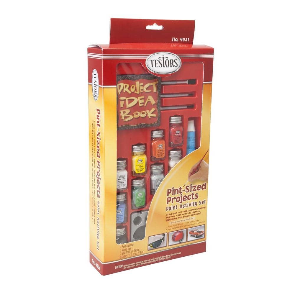 Testors 0.25 oz. 9Color Acrylic PintSized Project Paint Kit (4Pack