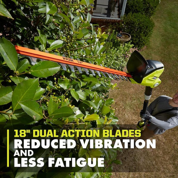RYOBI 40V 18 in. Cordless Battery Pole Hedge Trimmer with 2.0 Ah
