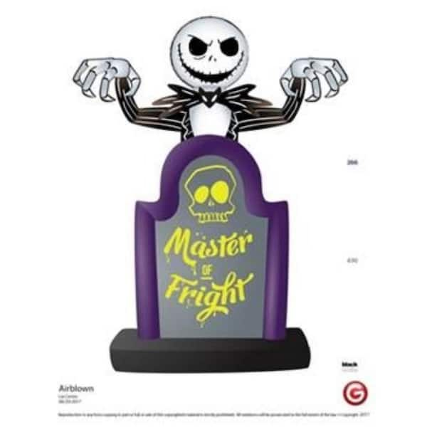 6 ft. Animated Airblown-Pop-Up Jack Skellington in Tombstone-Disney