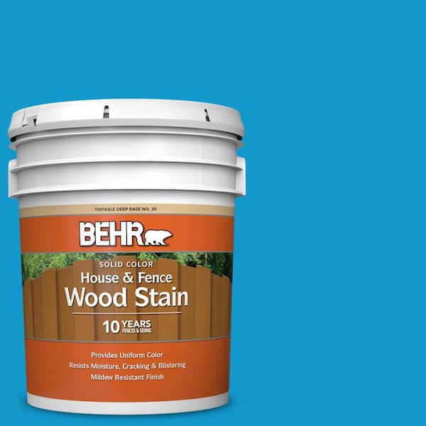 BEHR 5 gal. #550B-6 Isle of Capri Solid Color House and Fence Exterior Wood Stain