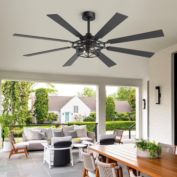 Breezary Sergio 65 in. 2-Light Black Standard Ceiling Fan with
