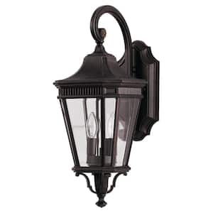Cotswold Lane 2-Light Grecian Bronze Outdoor 20.5 in. Wall Lantern Sconce