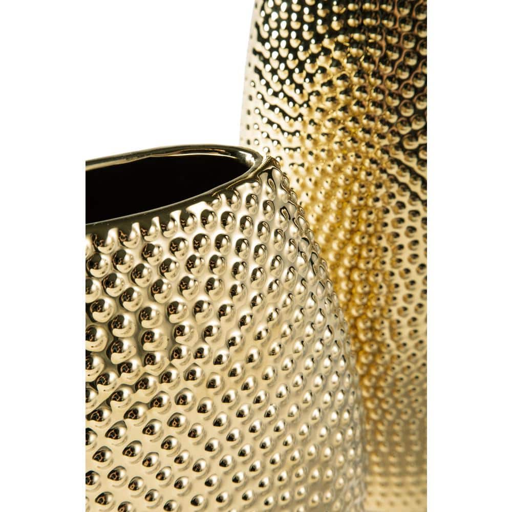 Elegant Goldtone Ceramic Bouquet Vase 8"x8"