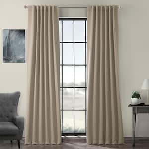 Classic Taupe Polyester Room Darkening Curtain - 50 in. W x 108 in. L Rod Pocket with Back Tab Single Curtain Panel