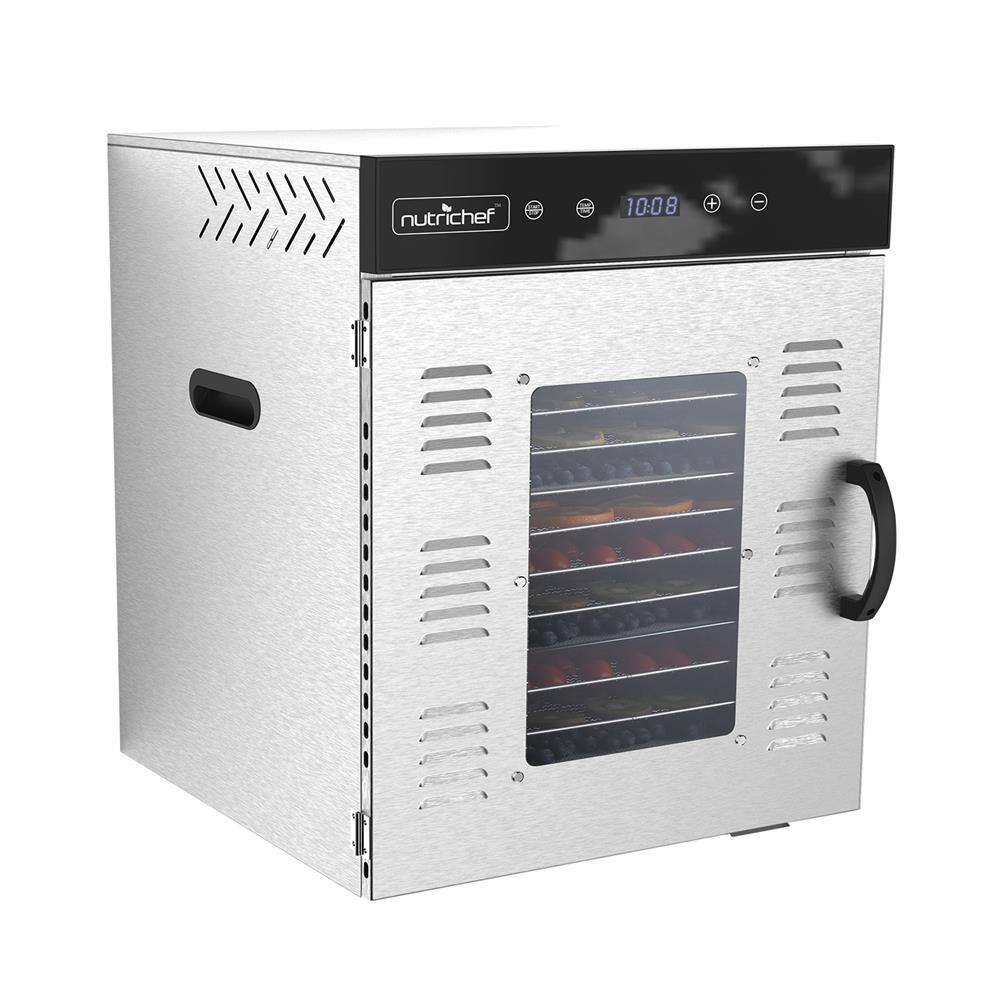 16-shelf Stainless Steel Trays with Digital Timer and Temperature Control, 1500-Watt Electric, White