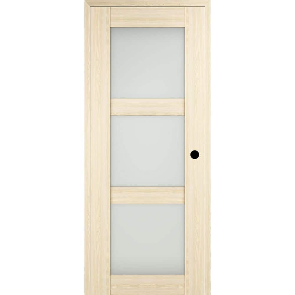 Avon 3 Lite N DIY-Friendly 36 in. х 96 in. Left-Hand Frosted Glass Loire Ash Composite Single Prehung Interior Door price history on PriceWatchPro