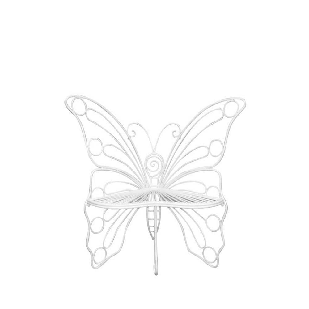 HI-LINE GIFT LTD. White Butterfly Bench 78617-WT - The Home Depot