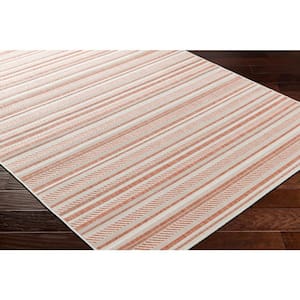 Llyr Orange Doormat 2 ft. x 3 ft. Striped Indoor/Outdoor Area Rug