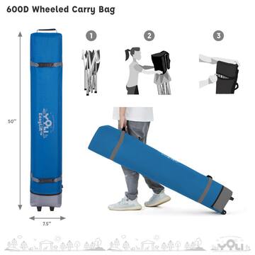 Yoli Avalon EasyLift 12 ft. x 12 ft. Instant Pop-Up Canopy Tent with Wheeled Carry Bag and Bonus 4 Anchor Bags AVLN144GRAYANCR