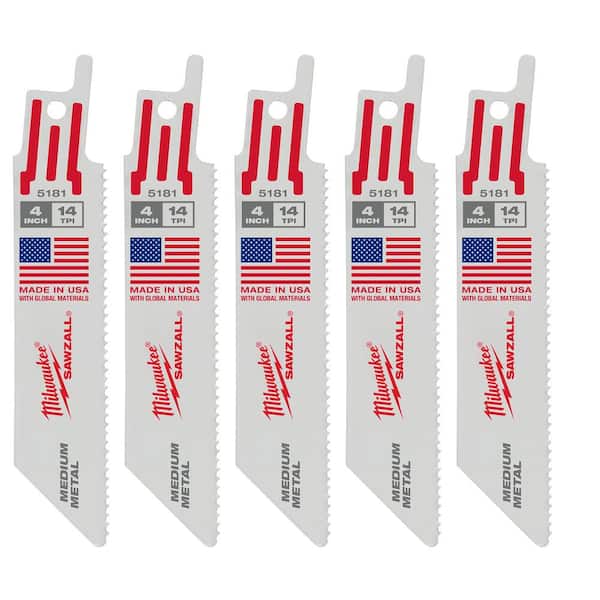 Milwaukee 4 in. 14 TPI Medium Metal Cutting SAWZALL Reciprocating